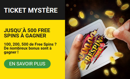 Gagnez 500 spins gratuits avec le Ticket Mystère