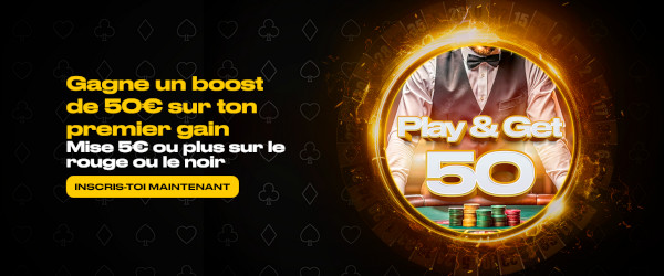 50 euros sur premier gain roulette au casino Bwin