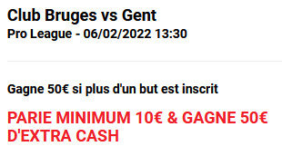 FC Bruges x La Gantoise : Rejoignez Ladbrokes et gagnez  5 fois votre mise