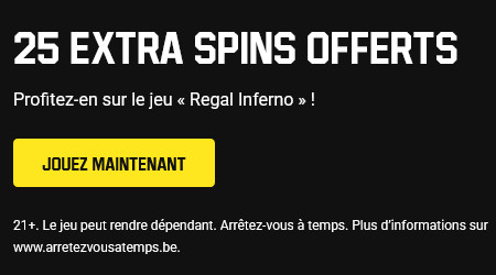 Regal Inferno : 25 Spins Casino à gagner sur le casino Unibet